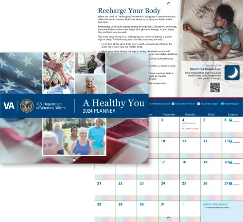 The month of September of the Veterans Affairs personalized content calendar detailing support for veterans and service members while showing monthly observances